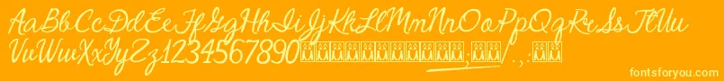 CrystalHeart Font – Yellow Fonts on Orange Background