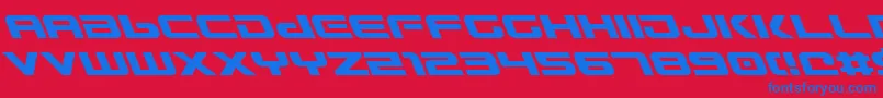 GunshipLeftalic Font – Blue Fonts on Red Background