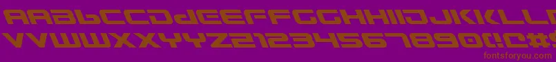 GunshipLeftalic Font – Brown Fonts on Purple Background