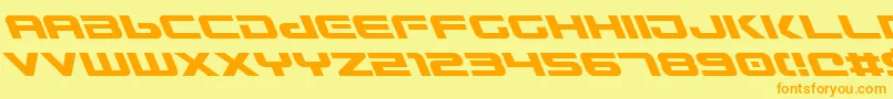 Police GunshipLeftalic – polices orange sur fond jaune