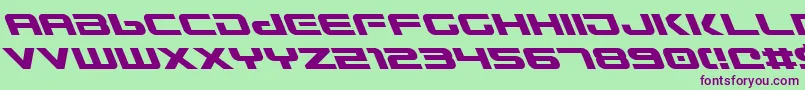 GunshipLeftalic Font – Purple Fonts on Green Background