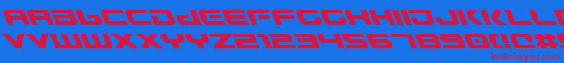 GunshipLeftalic Font – Red Fonts on Blue Background