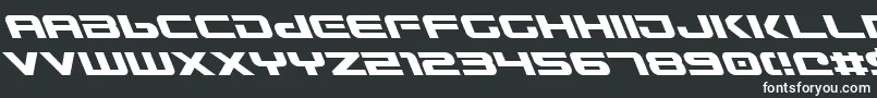 GunshipLeftalic-fontti – valkoiset fontit mustalla taustalla