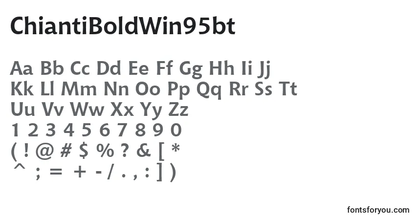 A fonte ChiantiBoldWin95bt – alfabeto, números, caracteres especiais