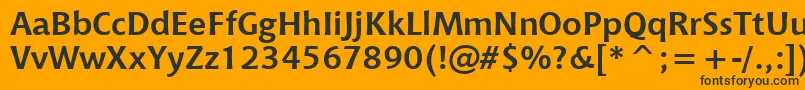 フォントChiantiBoldWin95bt – 黒い文字のオレンジの背景