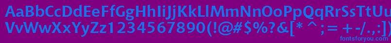 フォントChiantiBoldWin95bt – 紫色の背景に青い文字
