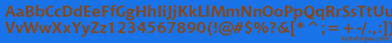 フォントChiantiBoldWin95bt – 茶色の文字が青い背景にあります。