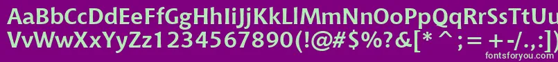 フォントChiantiBoldWin95bt – 紫の背景に緑のフォント