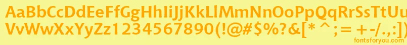 フォントChiantiBoldWin95bt – オレンジの文字が黄色の背景にあります。