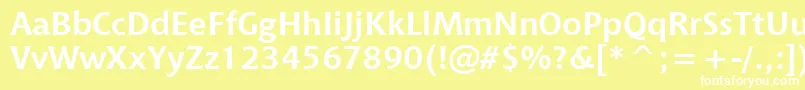 フォントChiantiBoldWin95bt – 黄色い背景に白い文字