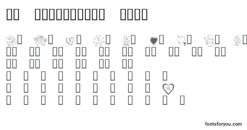 Schriftart Kr Valentines 2006  – Alphabet, Zahlen, spezielle Symbole