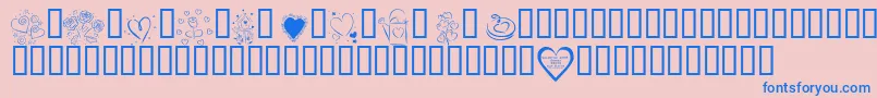 Kr Valentines 2006  Font – Blue Fonts on Pink Background