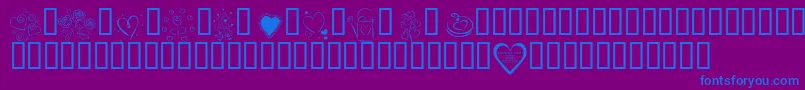 Kr Valentines 2006  Font – Blue Fonts on Purple Background