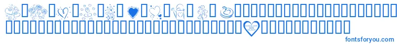 Kr Valentines 2006  Font – Blue Fonts on White Background