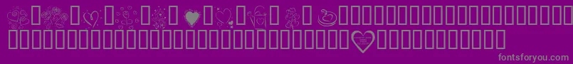 Kr Valentines 2006  Font – Gray Fonts on Purple Background