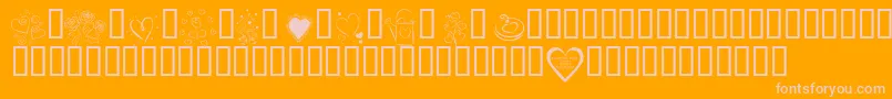 Kr Valentines 2006  Font – Pink Fonts on Orange Background
