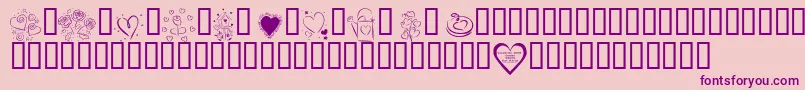 Kr Valentines 2006  Font – Purple Fonts on Pink Background