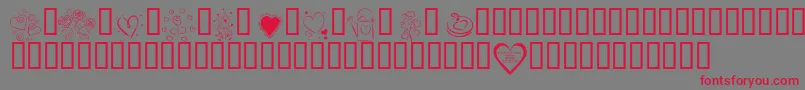 Kr Valentines 2006  Font – Red Fonts on Gray Background