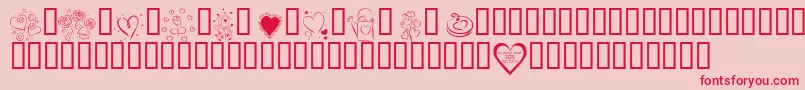 Kr Valentines 2006  Font – Red Fonts on Pink Background
