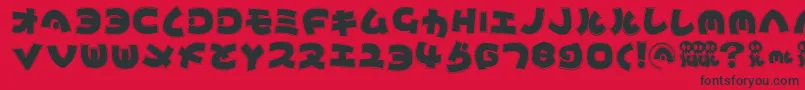 フォントMynipponcontur – 赤い背景に黒い文字