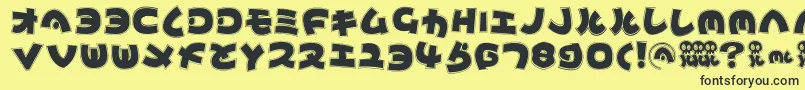 Mynipponcontur Font – Black Fonts on Yellow Background