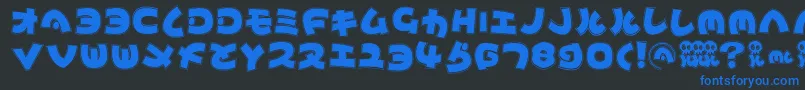 Mynipponcontur Font – Blue Fonts on Black Background