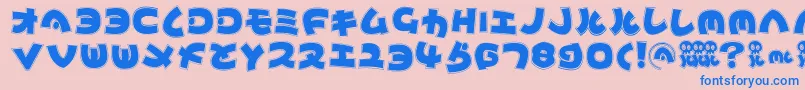 Mynipponcontur Font – Blue Fonts on Pink Background
