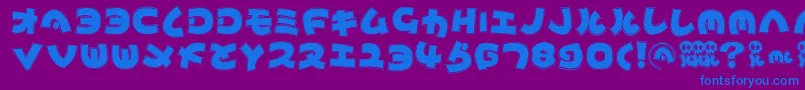 Mynipponcontur Font – Blue Fonts on Purple Background