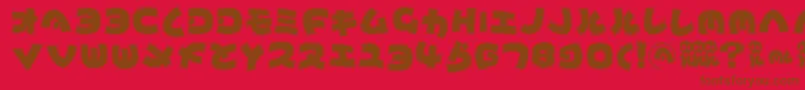 Czcionka Mynipponcontur – brązowe czcionki na czerwonym tle