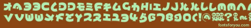 Mynipponcontur Font – Green Fonts on Brown Background