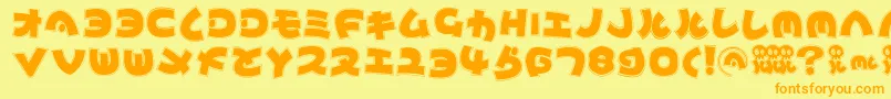 Mynipponcontur Font – Orange Fonts on Yellow Background