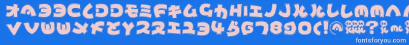 Mynipponcontur Font – Pink Fonts on Blue Background