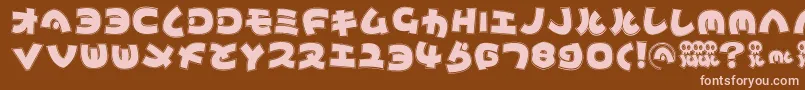 Mynipponcontur Font – Pink Fonts on Brown Background