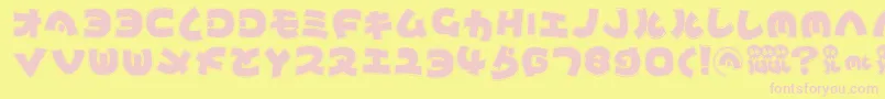 Mynipponcontur Font – Pink Fonts on Yellow Background