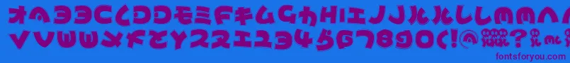 Mynipponcontur Font – Purple Fonts on Blue Background