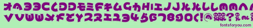 Mynipponcontur Font – Purple Fonts on Green Background