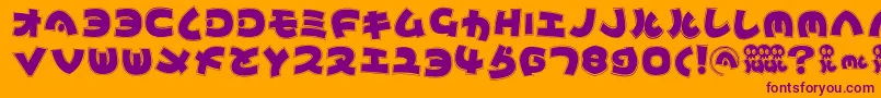 Mynipponcontur Font – Purple Fonts on Orange Background
