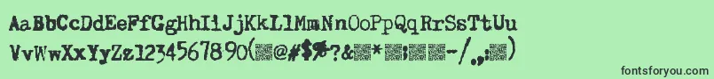 Superkeys Font – Black Fonts on Green Background