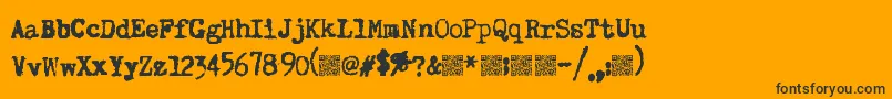 Superkeys Font – Black Fonts on Orange Background