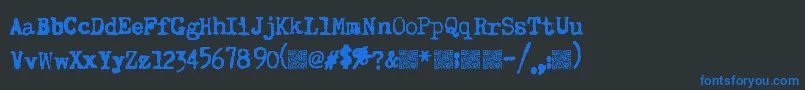 Superkeys Font – Blue Fonts on Black Background