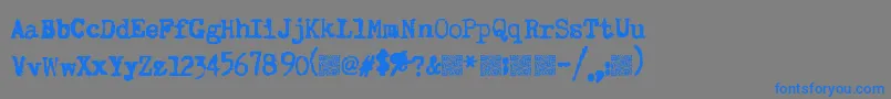 フォントSuperkeys – 灰色の背景に青い文字