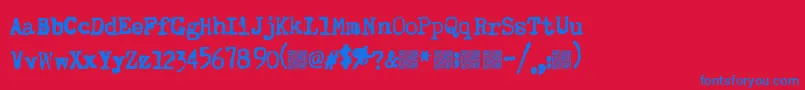 Superkeys Font – Blue Fonts on Red Background