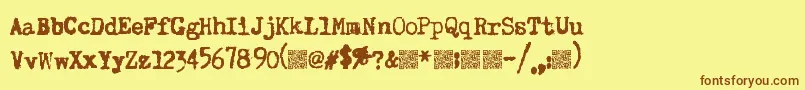 Superkeys Font – Brown Fonts on Yellow Background