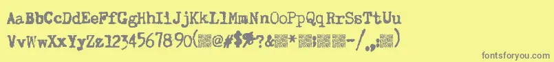 Superkeys Font – Gray Fonts on Yellow Background