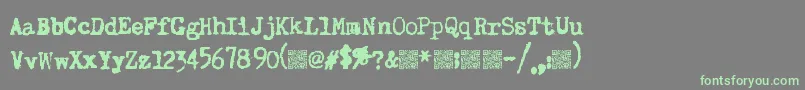 フォントSuperkeys – 灰色の背景に緑のフォント