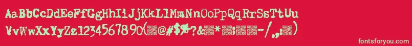 Superkeys Font – Green Fonts on Red Background