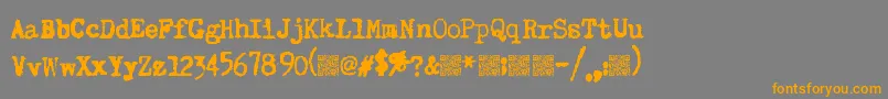 Superkeys Font – Orange Fonts on Gray Background