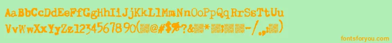 Superkeys Font – Orange Fonts on Green Background