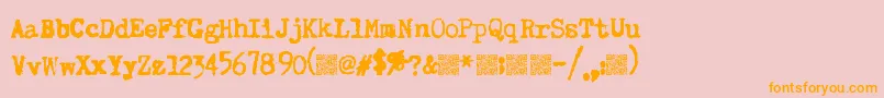 Superkeys Font – Orange Fonts on Pink Background