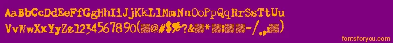 Superkeys Font – Orange Fonts on Purple Background